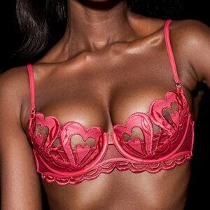 32D Honey Birdette Red Heart Push Up Bra